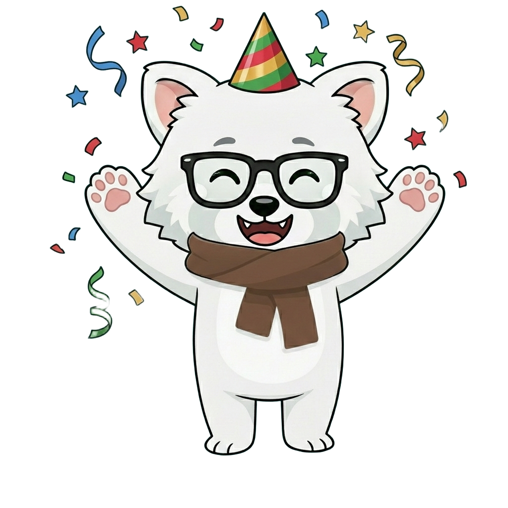 UniMind polar bear celebrating
